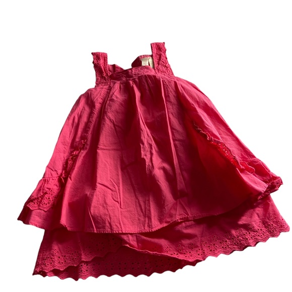 Strawberry Faire Pink Eyelet Girls Dress - Picture 1 of 7